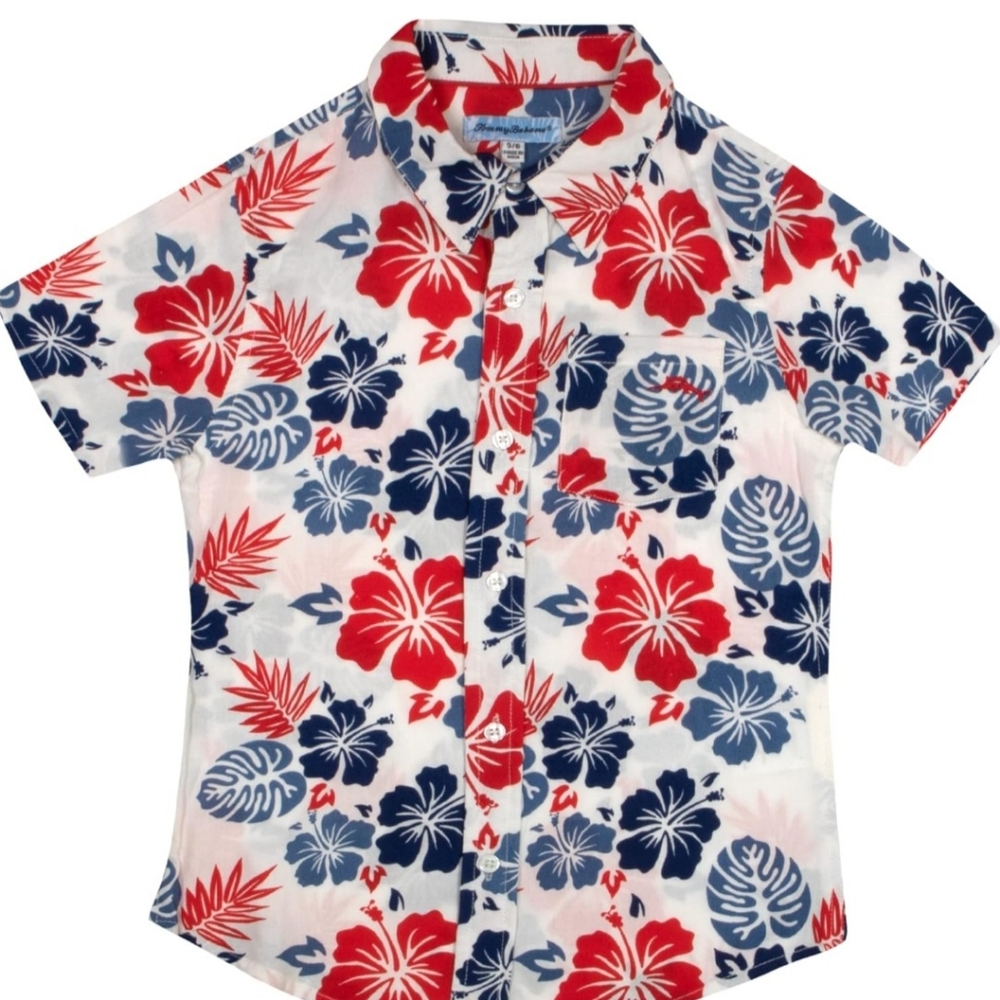 Kids Floral Print Shirt - Red and Blue Tommy Bahama.